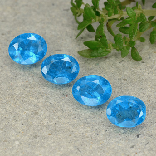 Deep Baby Blue Apatite Gem - 0.4ct Oval Facet (ID: 488850)