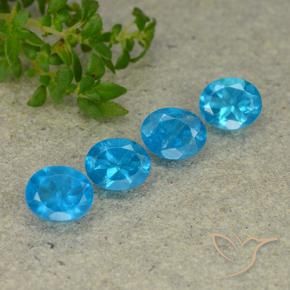 1.70 ctw Blue Apatite Stones, Natural Apatite in Oval Facet Shape for Sale