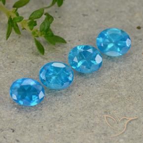 1.58 ctw Blue Apatite Stones, Natural Apatite in Oval Facet Shape for Sale