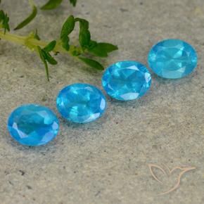 1.30 ctw Blue Apatite Stones, Natural Apatite in Oval Facet Shape for Sale
