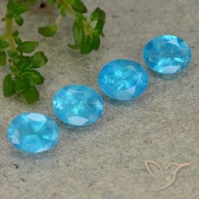 1.65 ctw Blue Apatite Stones, Natural Apatite in Oval Facet Shape for Sale
