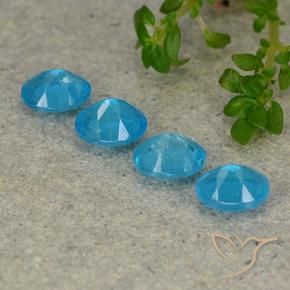 Apatite Gemstones in 5.2 x 4.3 mm Size for Sale, Apatite Stones in Deep Aqua Color