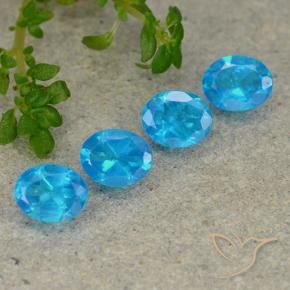 1.51 ctw Blue Apatite Stones, Natural Apatite in Oval Facet Shape for Sale