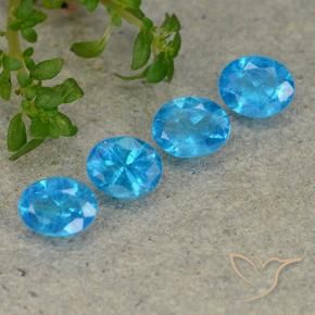 1.46 ctw Blue Apatite Stones, Natural Apatite in Oval Facet Shape for Sale