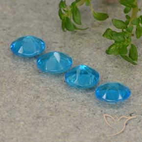 Apatite Gemstones in 5 x 4 mm (calibrated) Size for Sale, Apatite Stones in Blue Color