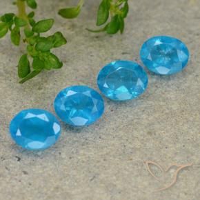 1.38 ctw Blue Apatite Stones, Natural Apatite in Oval Facet Shape for Sale