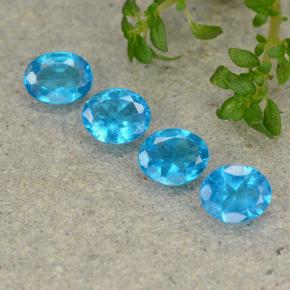 Deep Aqua Blue Апатиты Камень - 0.3ct Фасетный Овал (ID: 488860)