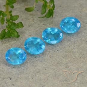 1.39 ctw Blue Apatite Stones, Natural Apatite in Oval Facet Shape for Sale