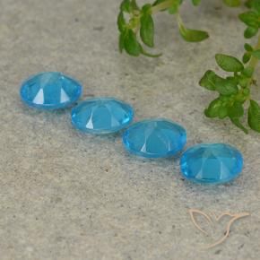 Apatite Gemstones in 5 x 4 mm (calibrated) Size for Sale, Apatite Stones in Deep Aqua Blue Color