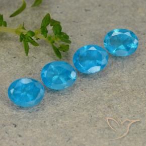 1.54 ctw Blue Apatite Stones, Natural Apatite in Oval Facet Shape for Sale