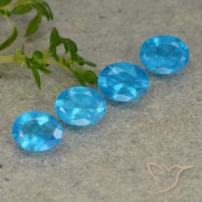1.40 ctw Blue Apatite Stones, Natural Apatite in Oval Facet Shape for Sale