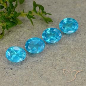 1.52 ctw Blue Apatite Stones, Natural Apatite in Oval Facet Shape for Sale