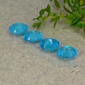 Apatite Gemstones in 5 x 4 mm (calibrated) Size for Sale, Apatite Stones in Deep Aqua Blue Color