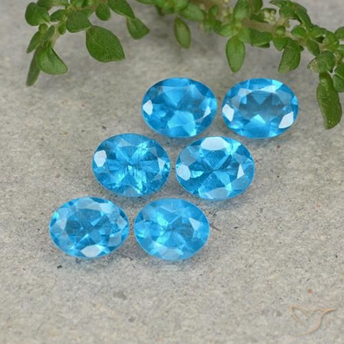 2.17ctw Natural Azure Blue Apatite, Oval, VS