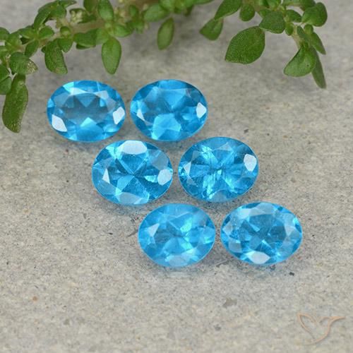 2.17 ctw Blue Apatite Stones, Natural Apatite in Oval Facet Shape for Sale