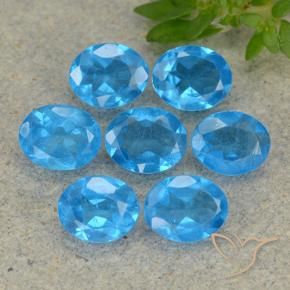 2.26 ctw Blue Apatite Stones, Natural Apatite in Oval Facet Shape for Sale