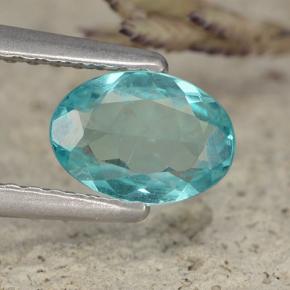 Electric Blue Apatite Gem - 0.7ct Oval Facet (ID: 492846)