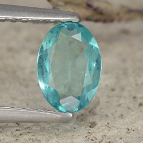 0.70 ct Turquoise Apatite Stone, Natural Apatite in Oval Facet Shape for Sale