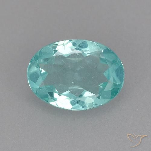 Apatita Forma ovalada de 0,77 ct de Madagascar, Dimensión 6,9 x 5,1mm, Claridad VS, Piedra preciosa natural Caliente, 1 pieza de Apatita en color Verde azul, Dureza Mohs de 5 - 5, Photo A
