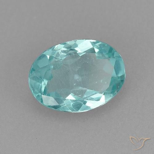 0.77 ct Turquoise Apatite Stone, Natural Apatite in Oval Facet Shape for Sale