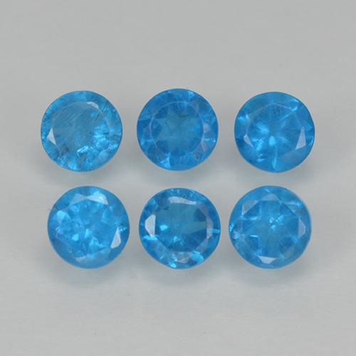 1.21 ctw Blue Apatite Stones, Natural Apatite in Round Facet Shape for Sale
