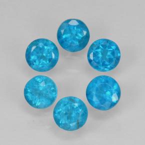 1.30 ctw Blue Apatite Gemstones, Apatite Gems in Round Facet Shape for Sale.