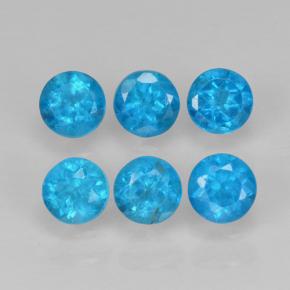 1.30 ctw Blue Apatite Stones, Natural Apatite in Round Facet Shape for Sale