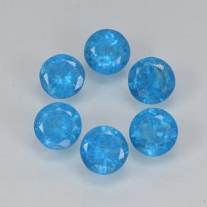 1.24 ctw Blue Apatite Gemstones, Apatite Gems in Round Facet Shape for Sale.
