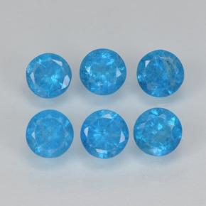 1.24 ctw Blue Apatite Stones, Natural Apatite in Round Facet Shape for Sale