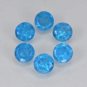 1.22 ctw Blue Apatite Gemstones, Apatite Gems in Round Facet Shape for Sale.