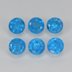 1.22 ctw Blue Apatite Stones, Natural Apatite in Round Facet Shape for Sale