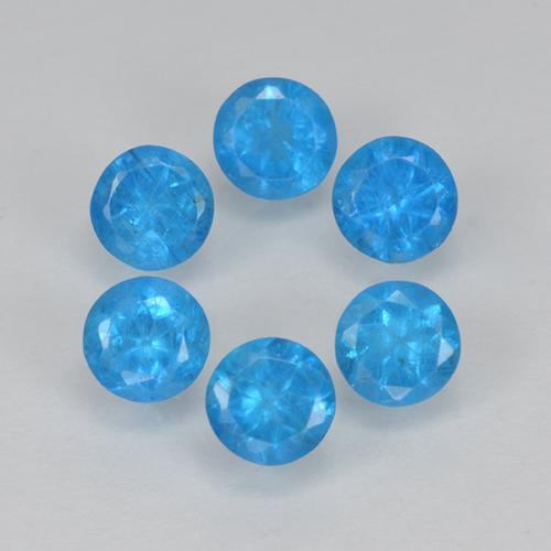 Intense Blue Apatite Gem - 0.2ct Round Facet (ID: 501861)