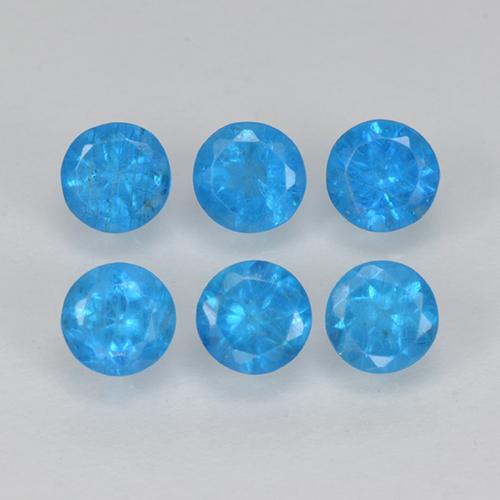 1.21 ctw Blue Apatite Stones, Natural Apatite in Round Facet Shape for Sale