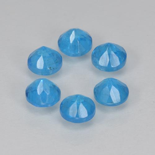 Apatite Gemstones in 3.5 mm (calibrated) Size for Sale, Apatite Stones in Intense Blue Color