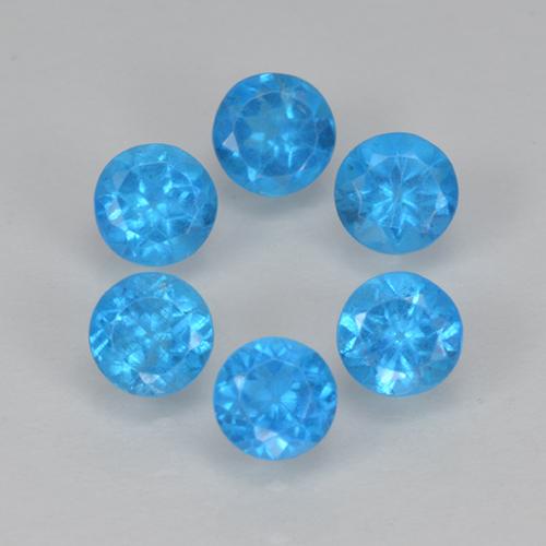 Intense Blue Apatite Gem - 0.2ct Round Facet (ID: 501862)