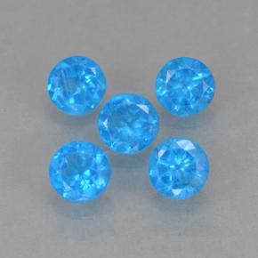 0.99 ctw Blue Apatite Gemstones, Apatite Gems in Round Facet Shape for Sale.