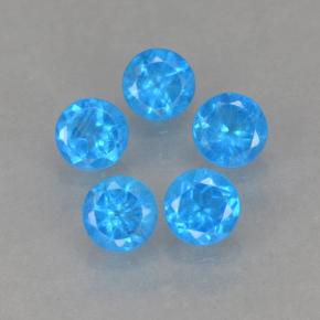 0.99 ctw Blue Apatite Stones, Natural Apatite in Round Facet Shape for Sale