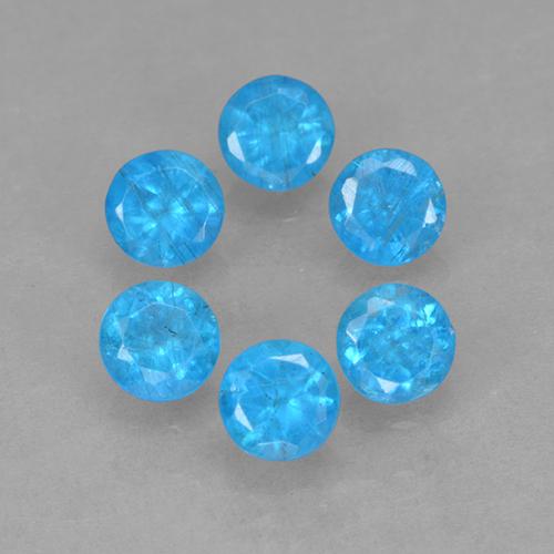 Blue Apatite Gem - 0.2ct Round Facet (ID: 502596)