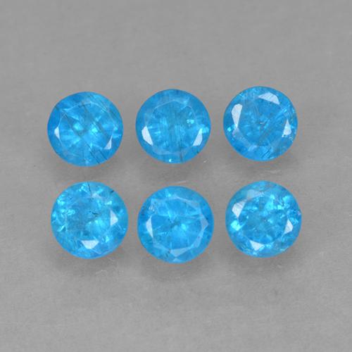 1.21 ctw Blue Apatite Stones, Natural Apatite in Round Facet Shape for Sale