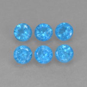 1.13 ctw Blue Apatite Stones, Natural Apatite in Round Facet Shape for Sale