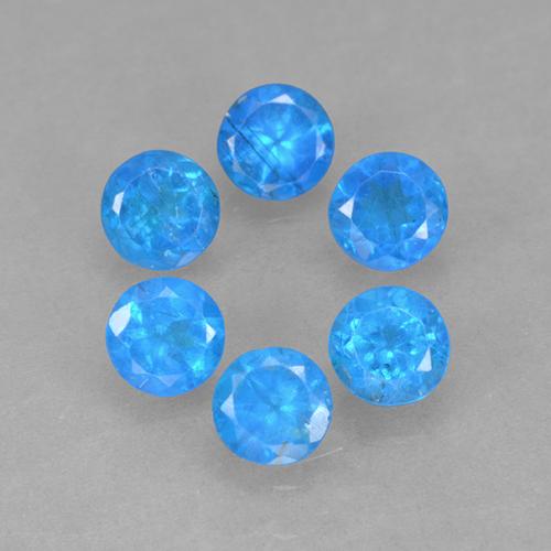 Deep Azure Apatite Gem - 0.2ct Round Facet (ID: 502600)