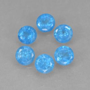 Deep Baby Blue Apatite Gem - 0.2ct Round Facet (ID: 502601)