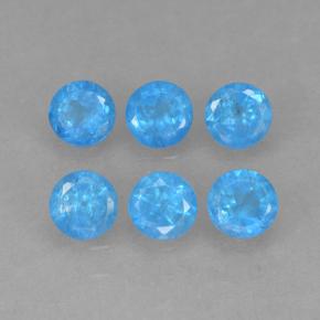 1.10 ctw Blue Apatite Stones, Natural Apatite in Round Facet Shape for Sale