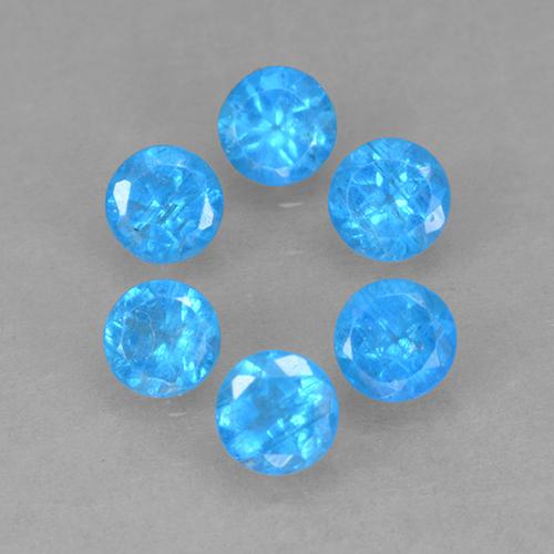 Deep Azure Apatite Gem - 0.2ct Round Facet (ID: 502602)