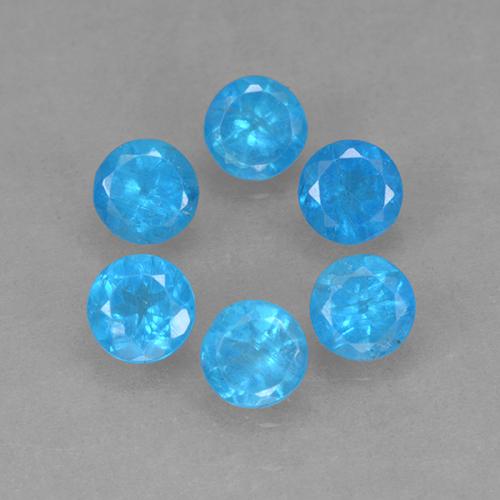 Azul suizo intenso Apatita Gema - 0.2ct Faceta Redonda (ID: 502605)