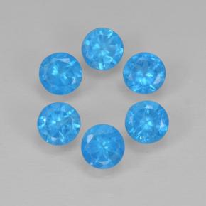 Deep Baby Blue Apatite Gem - 0.2ct Round Facet (ID: 503064)