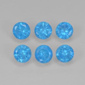 1.15 ctw Blue Apatite Stones, Natural Apatite in Round Facet Shape for Sale