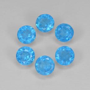1.08 ctw Blue Apatite Gemstones, Apatite Gems in Round Facet Shape for Sale.