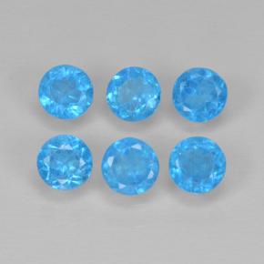1.08 ctw Blue Apatite Stones, Natural Apatite in Round Facet Shape for Sale