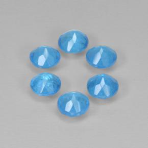 Apatite Gemstones in 3.5 mm (calibrated) Size for Sale, Apatite Stones in Intense Azure Blue Color